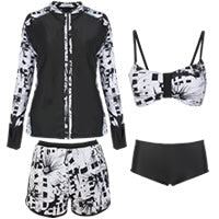 画像をギャラリービューアに読み込む, レディース水着 4点セットh364029